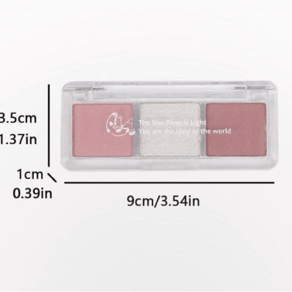 New Three in One Eyeshadow Palette, Pearlized, Waterproof, Matte, Sparkly - Picture 3 of 3